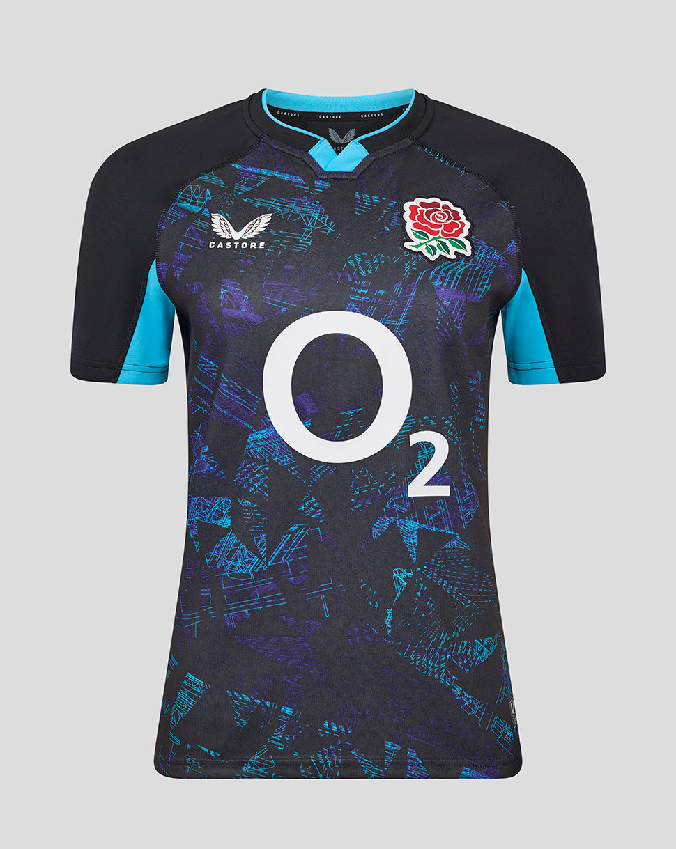 Damen England Rugby Alternativ-Kurzarm-Replica-Trikot – Caviar - Caviar