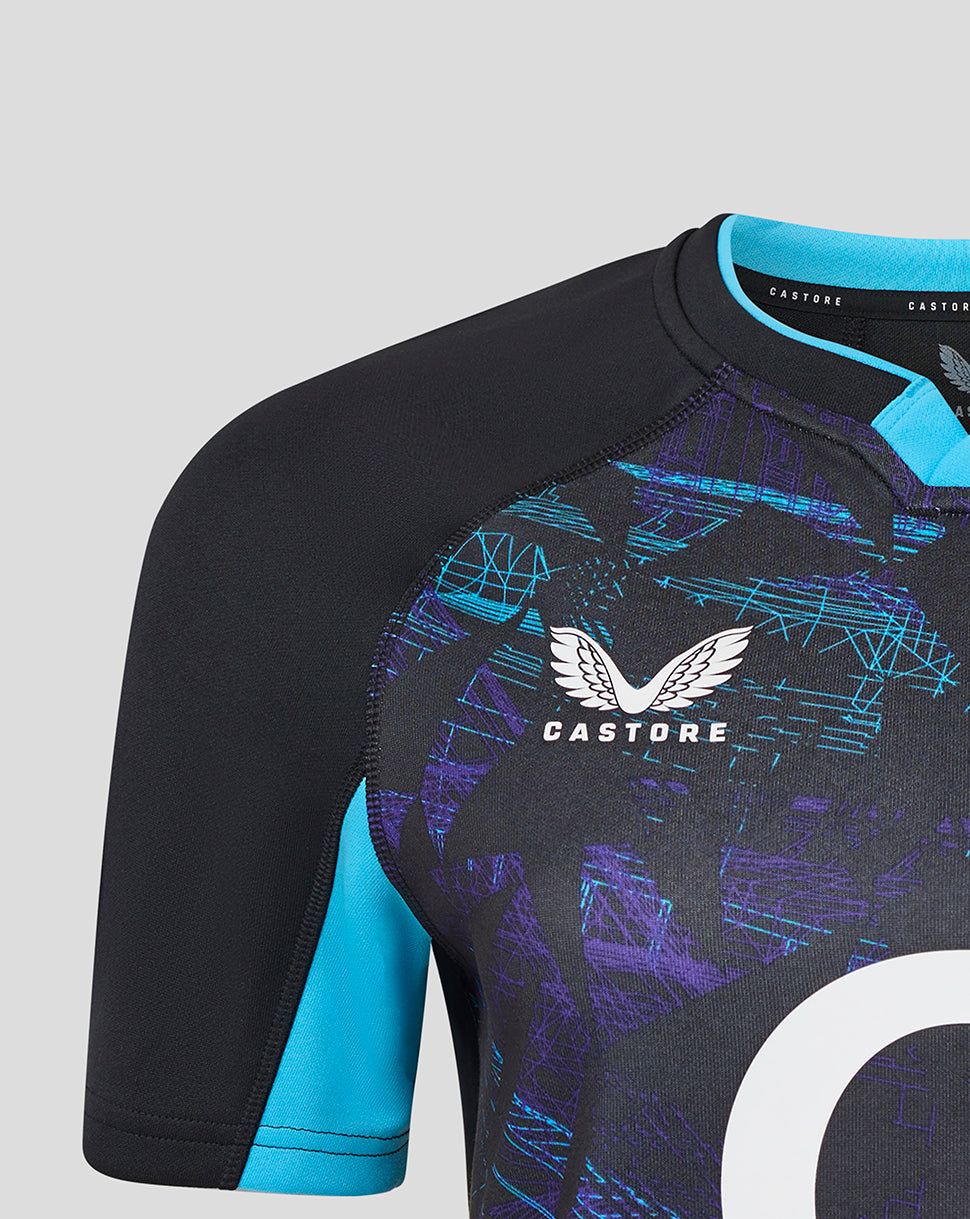 Damen England Rugby Alternativ-Kurzarm-Replica-Trikot – Caviar - Caviar