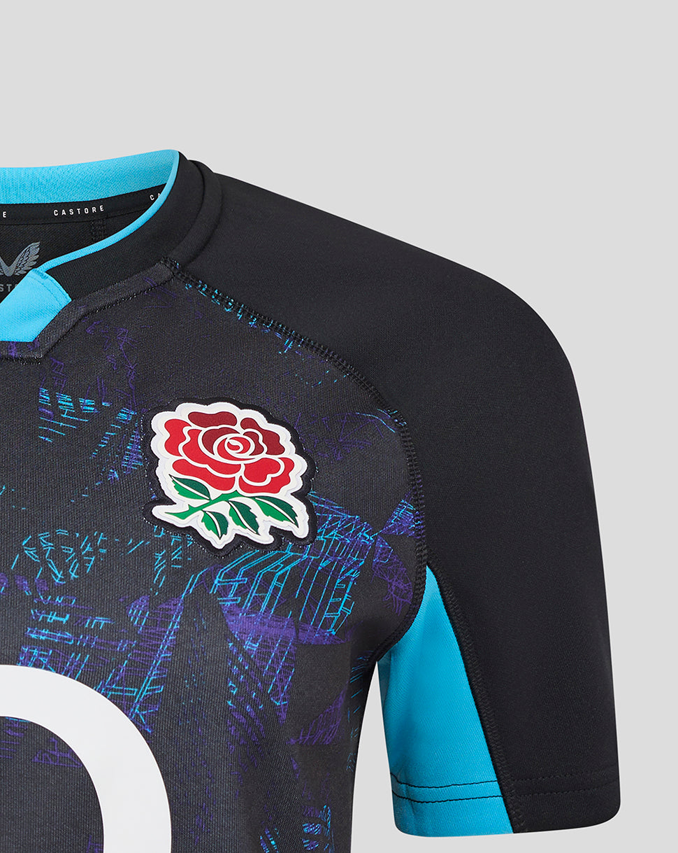 Damen England Rugby Alternativ-Kurzarm-Replica-Trikot – Caviar - Caviar