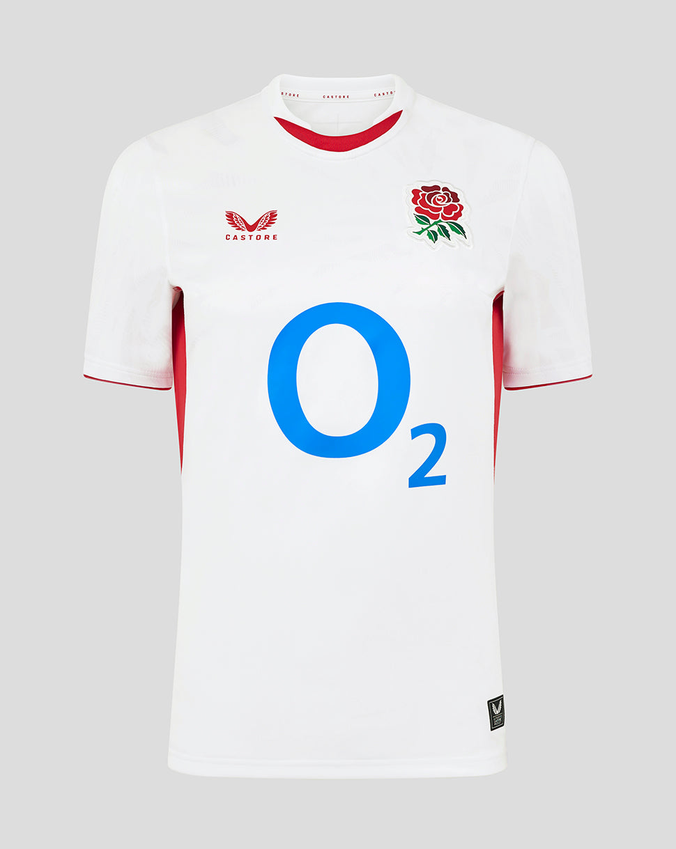 England Rugby Red Roses Heim-Replica-Kurzarm-Trikot – Damenpassform - Weiss