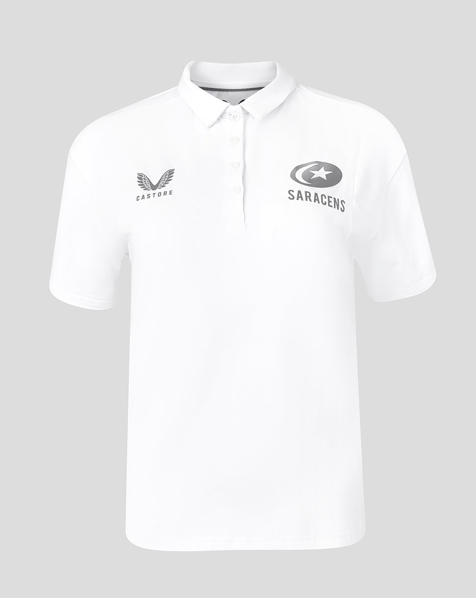 Polo Travel de manga corta Saracens 25/26 de mujer - Blanco