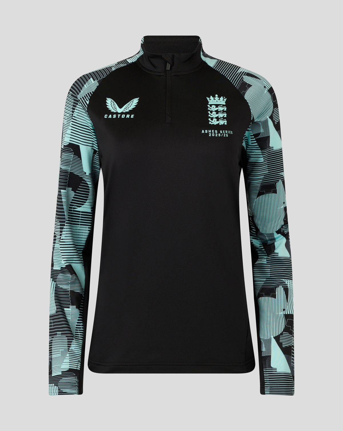 England Cricket Ashes dames 25/26 pro training 1/4 zip top - Caviar/Aqua Splash