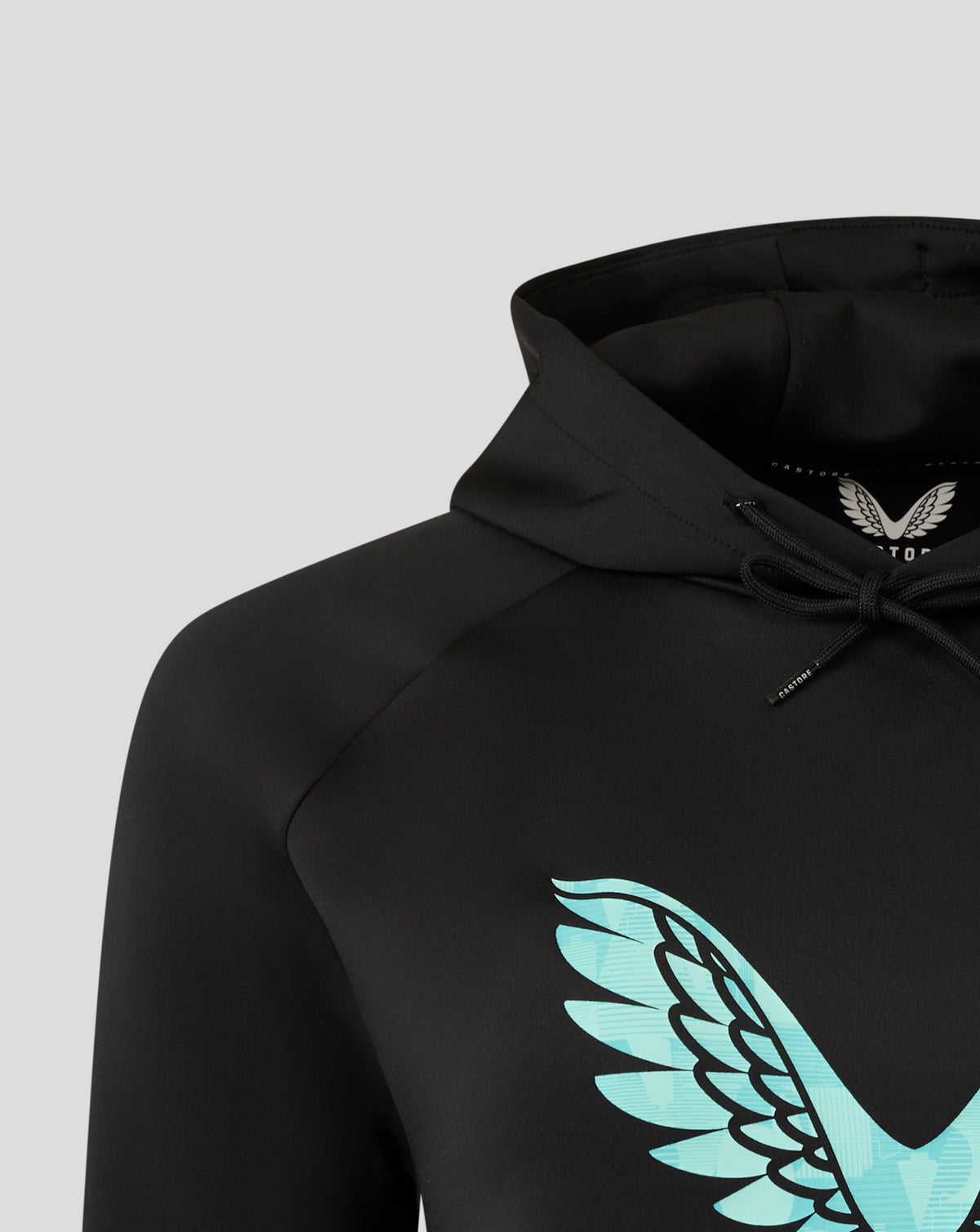 England Cricket Ashes Women's 25/26 Pro Lock Up Logo Hoodie - Caviar/Aqua Splash