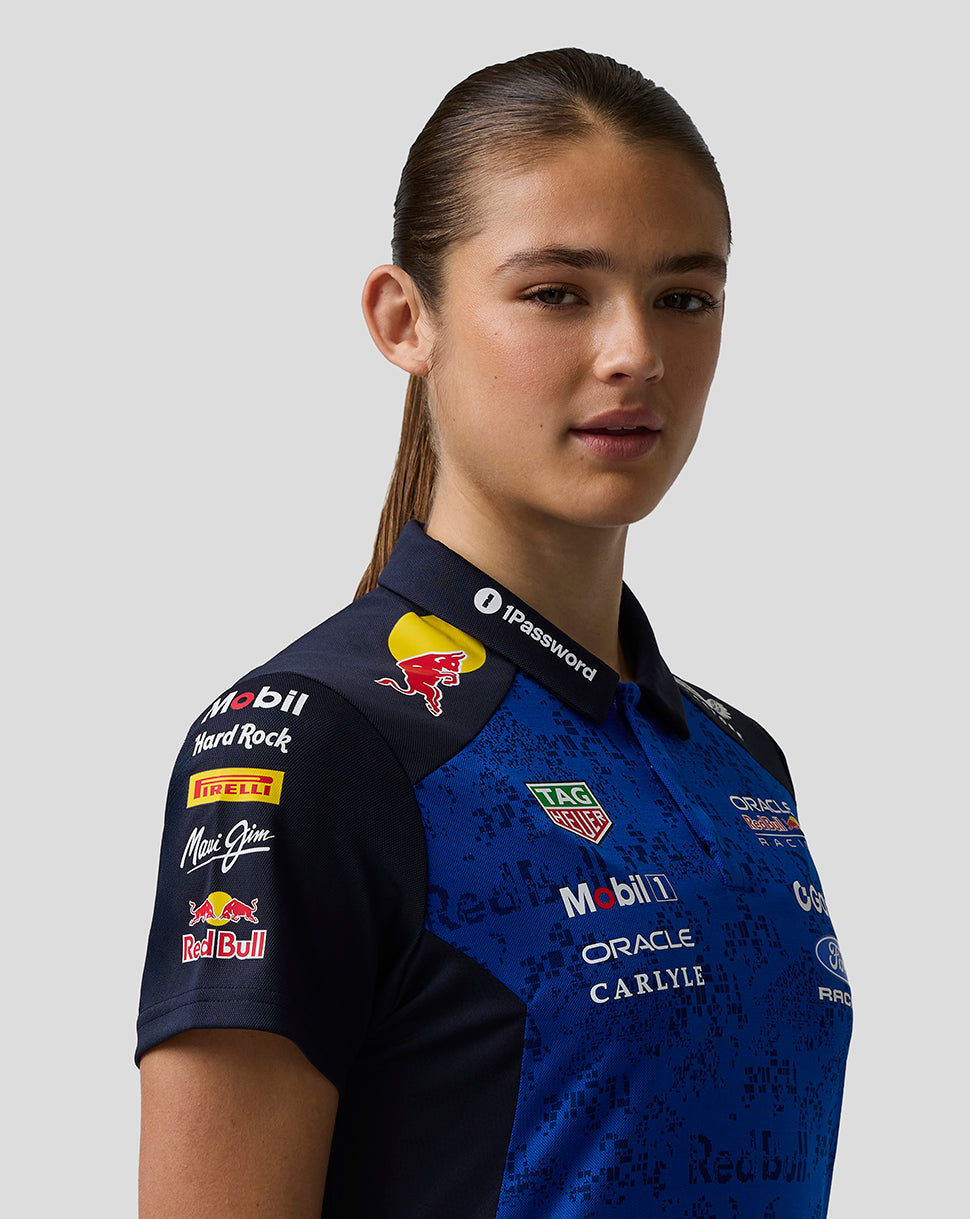 Oracle Red Bull Racing Damen Teamline Poloshirt – Nachthimmel / Surf the Web - Night Sky/Surf The Web