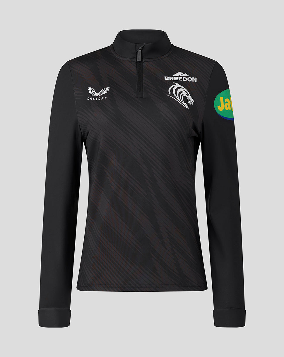 Leicester Tigers dames 25/26 training 1/4 zip – zwart - Zwart