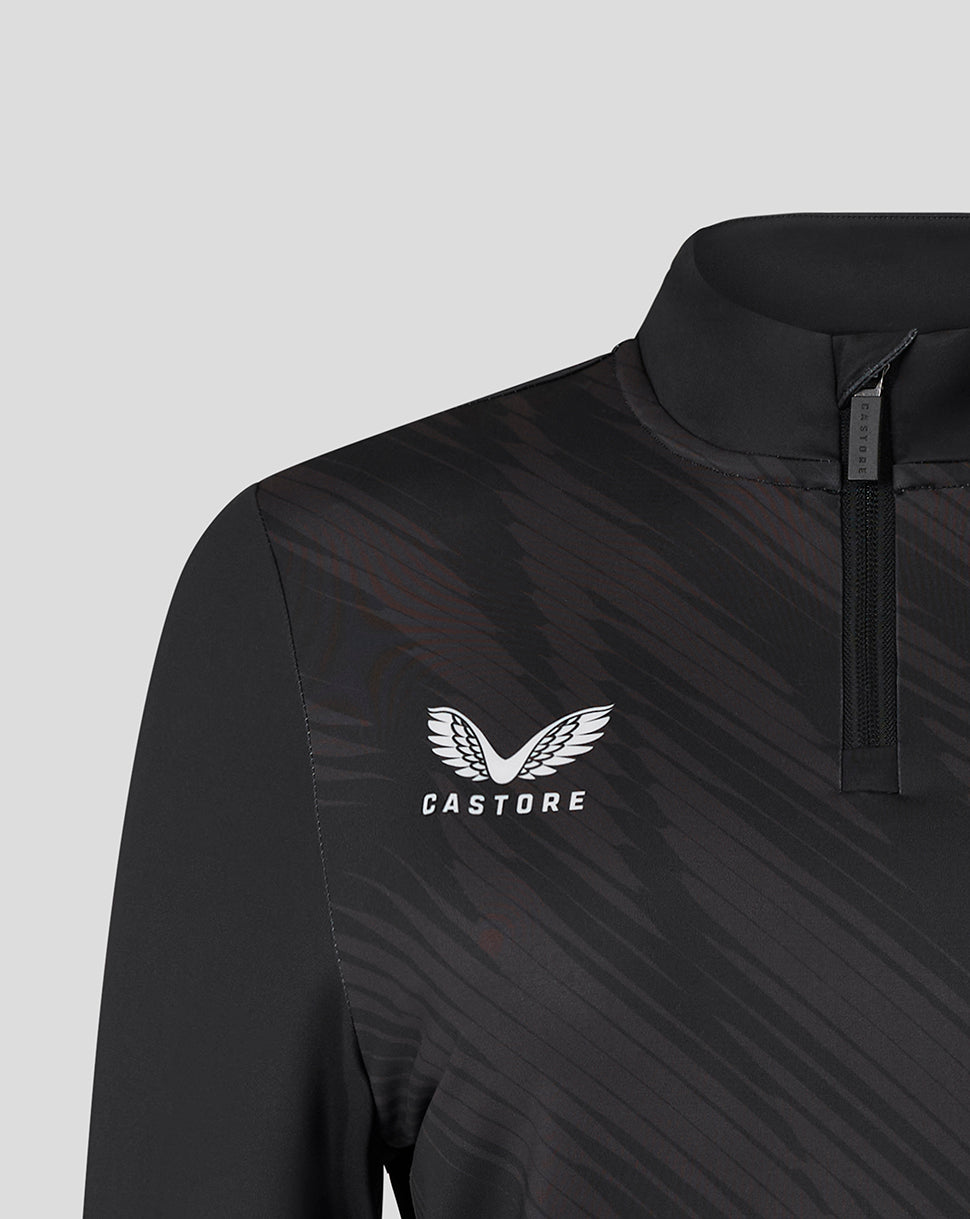 Leicester Tigers dames 25/26 training 1/4 zip – zwart - Zwart