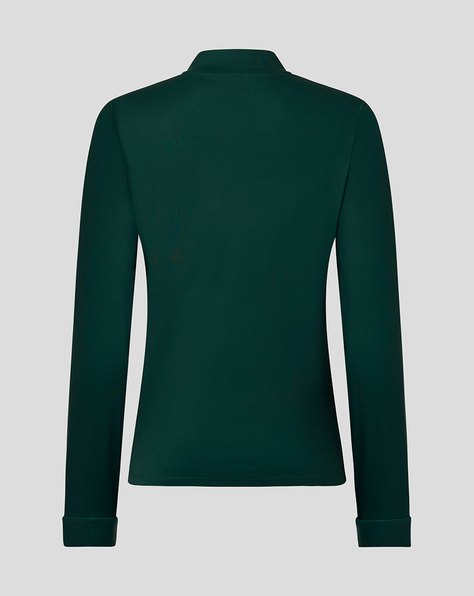 Prenda de entrenamiento con media cremallera Leicester Tigers 25/26 de mujer – Verde oscuro - Verde oscuro