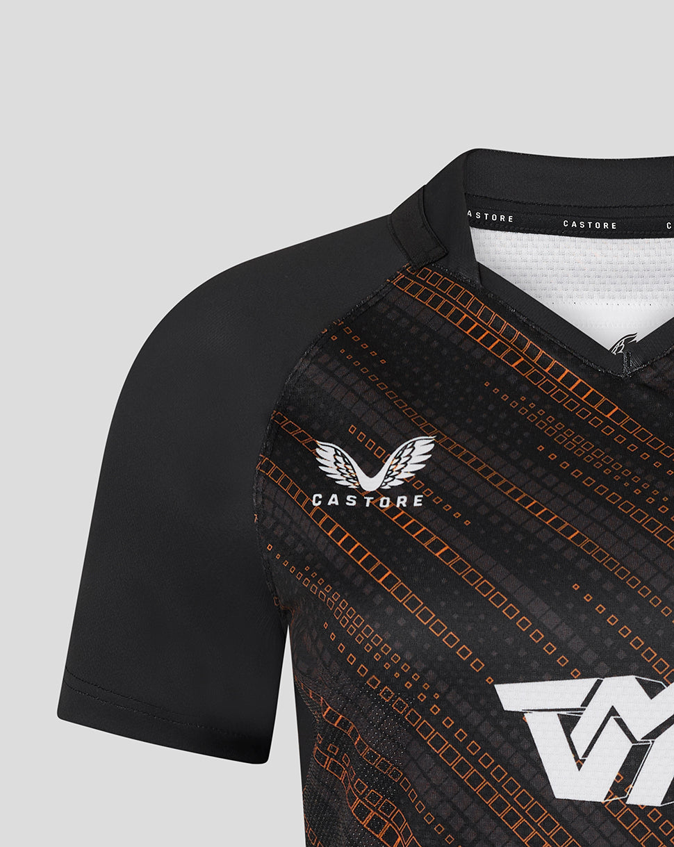 Leicester Tigers Damen 25/26 Aufwärmtrikot – Schwarz - Schwarz