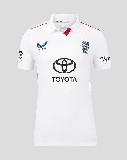 White sports jersey with Toyota logo on a gray background