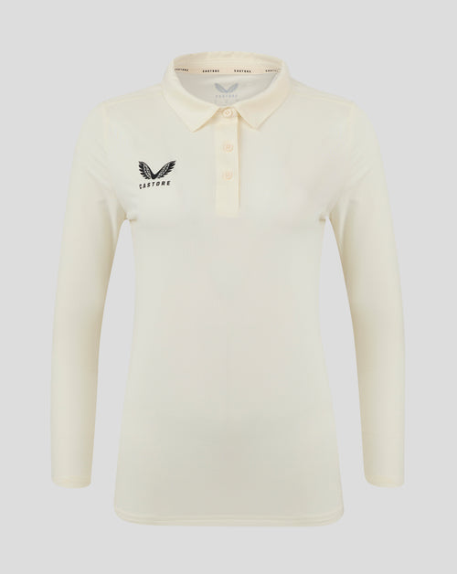 Womens Cricket Long Sleeve Tech Playing Shirt - Cannoli Cream