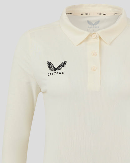 Womens Cricket Long Sleeve Tech Playing Shirt - Cannoli Cream