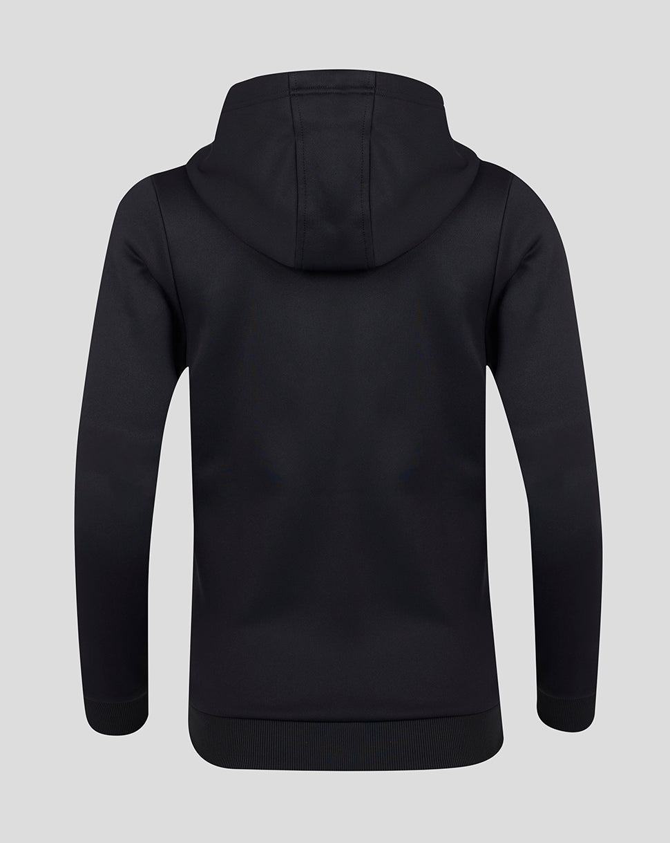 Womens Full Zip Brushback Hoodie - Caviar