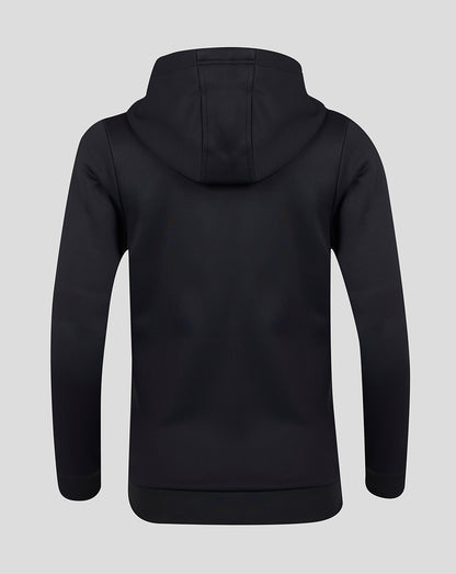 Womens Full Zip Brushback Hoodie - Caviar