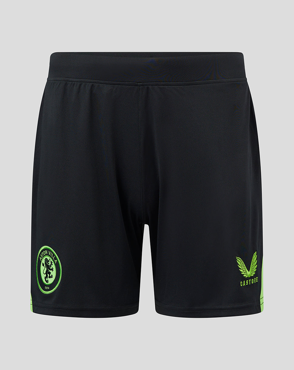 Aston Villa Women's Goalkeeper Home Shorts - Black - Caviar/Jasmine Green