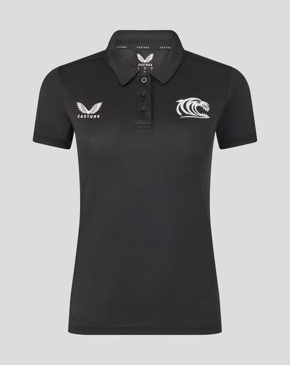Leicester Tigers Women's 25/26 Short Sleeve Training Polo - Caviar