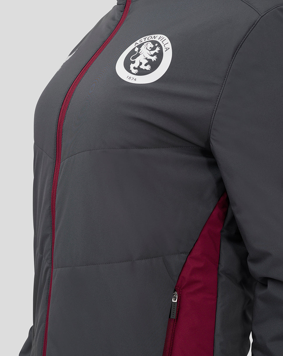 Womens Aston Villa FC Coaches Bench Jacket - Ebony / Rhododendron