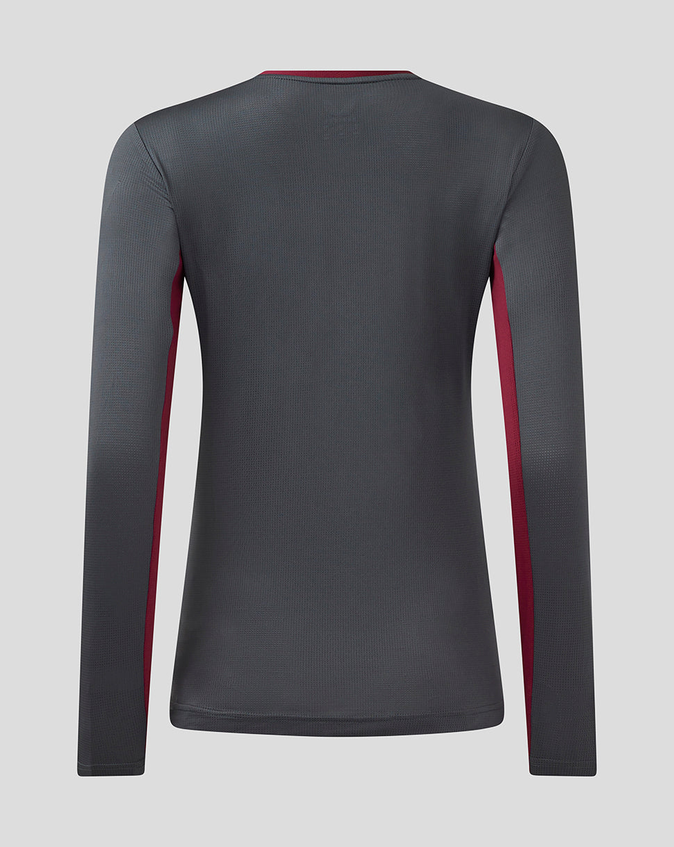 Womens Aston Villa FC Coaches Training General Long Sleeve Tee - Ebony / Rhododendron