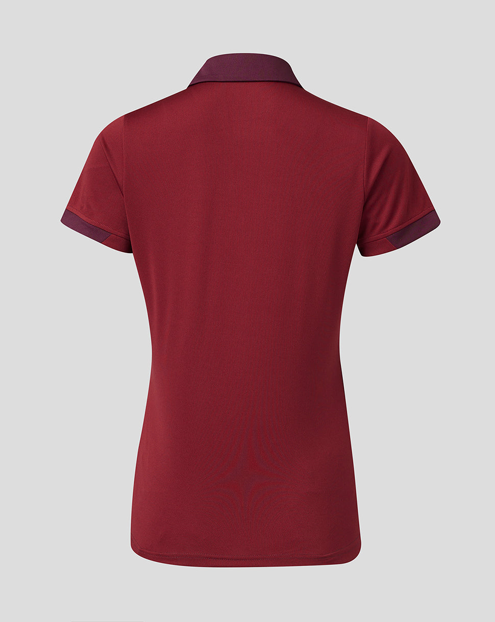 Scarlets Damen 23/24 Kurzarm-Travel-Polo - Burgunderrot
