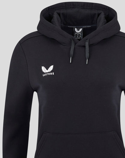 Womens Cotton Leisure Hoodie - Caviar