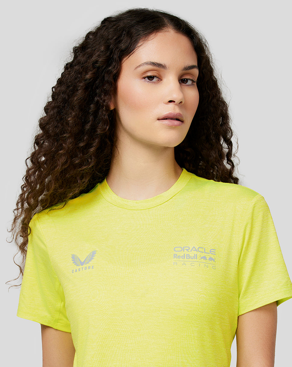 Oracle Red Bull Racing Womens Active Dual Brand Tee - Safety Yellow - Safety Yellow