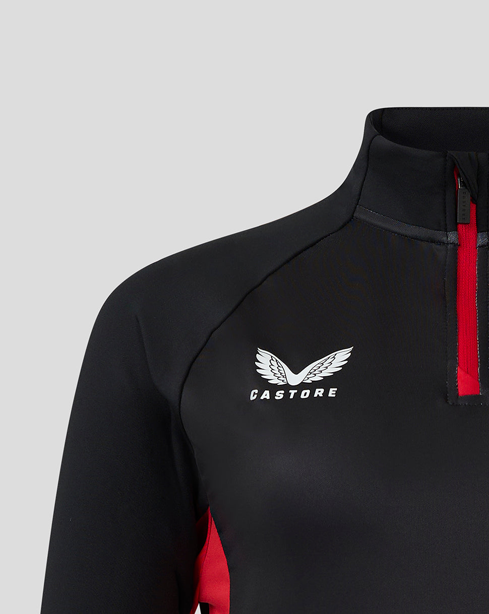 Saracens dames 24/25 matchday 1/4 zip – zwart/rood - Zwart/Rood