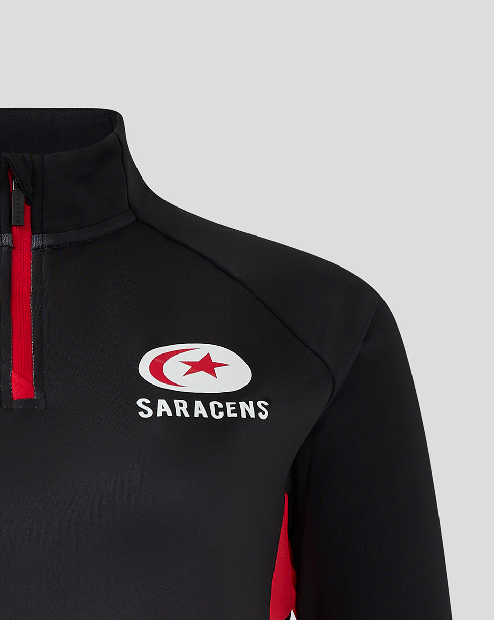 Saracens dames 24/25 matchday 1/4 zip – zwart/rood - Zwart/Rood