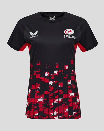 Saracens Women's 24/25 Matchday Tee - Black/Red
