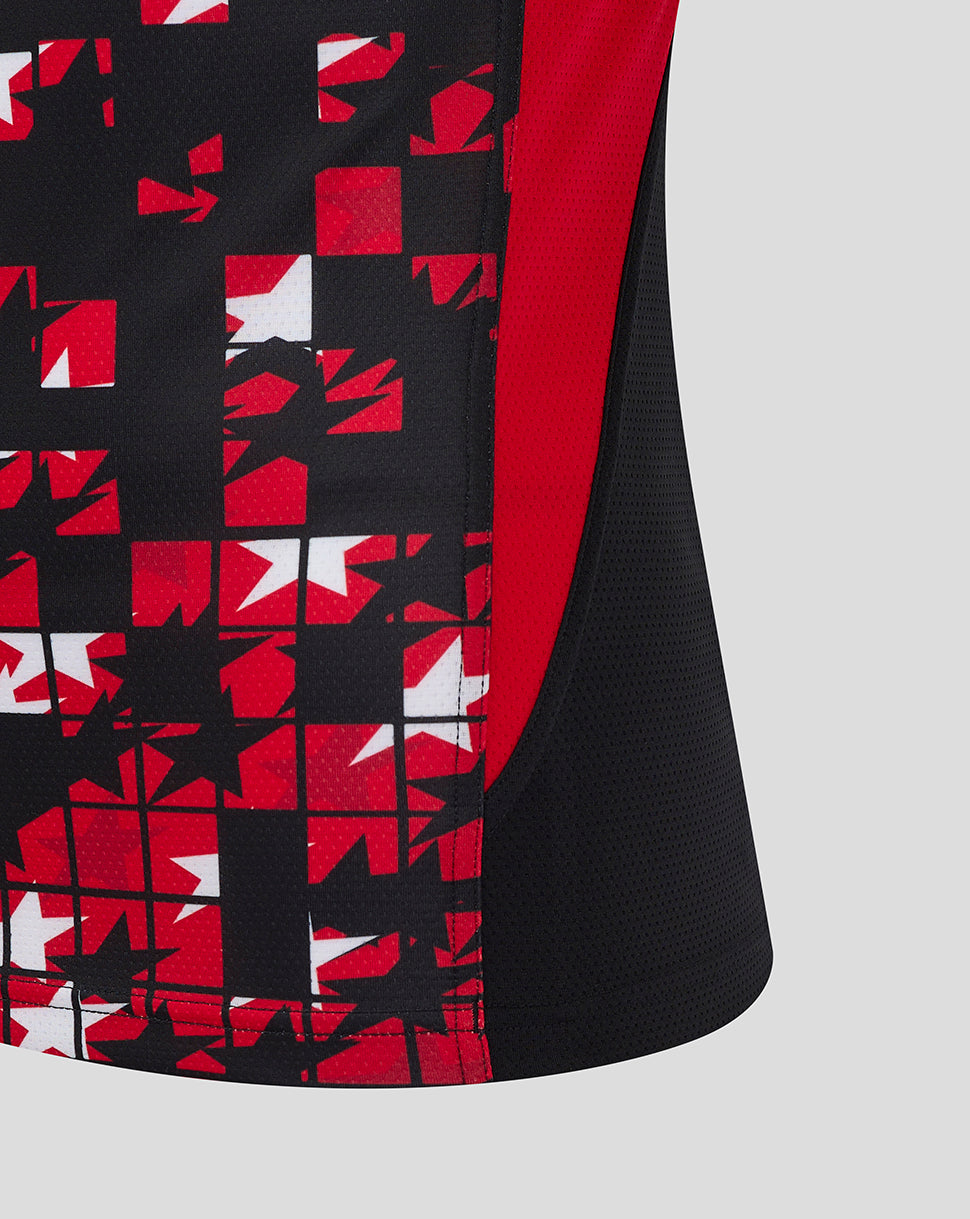 Saracens Damen 24/25 Matchday T-Shirt – Schwarz/Rot - Schwarz/Rot