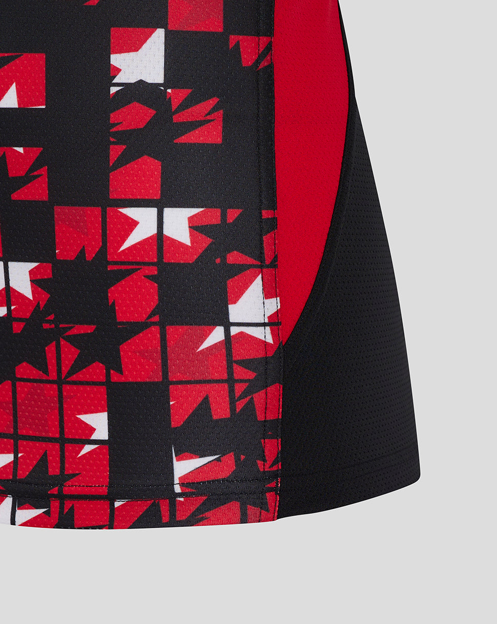 Saracens dames 24/25 matchday T-shirt met lange mouw – zwart/rood - Zwart/Rood