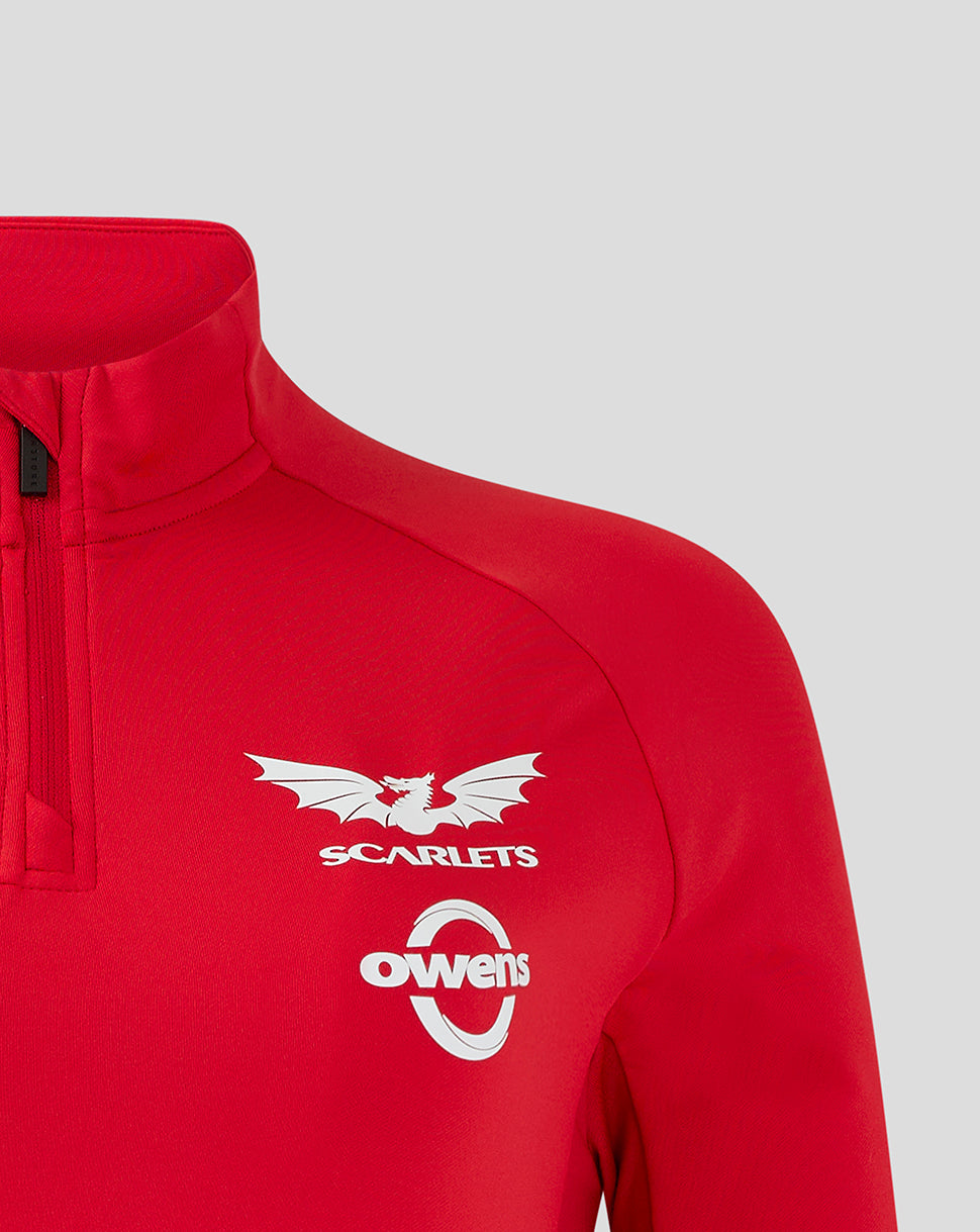 Scarlets Damen 24/25 Pro Players 1/4-Zip-Midlayer - Rot/Barbados Cherry