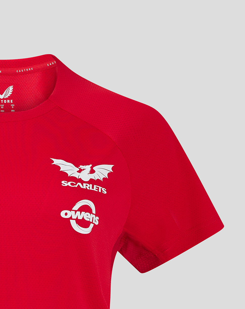 Scarlets Damen 24/25 Pro Players T-Shirt - Rot/Barbados Cherry