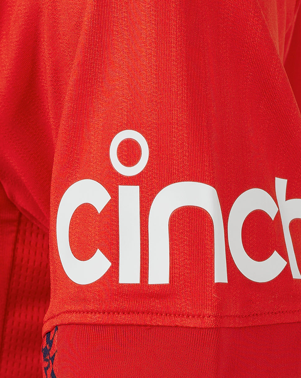 England Cricket Damen 24/25 T20 Kurzarm-Trikot - Rot