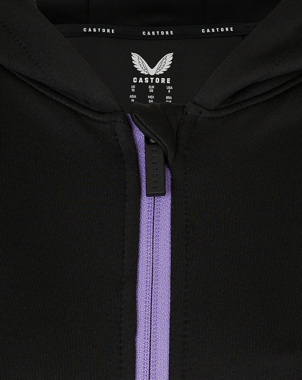 England Cricket Women's 24/25 Full Zip Training Hoody - Black/Purple