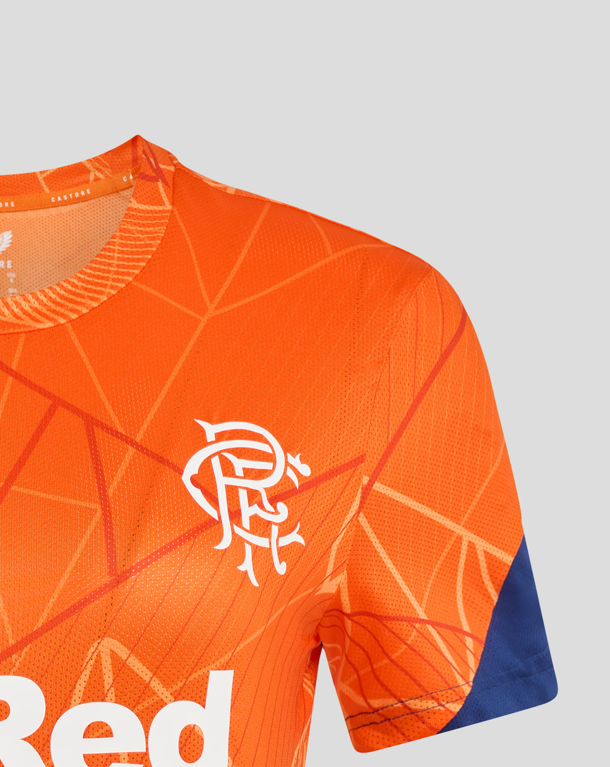 Rangers 24/25 Women's League Matchday T-Shirt - Vibrant Orange/Blue Depths