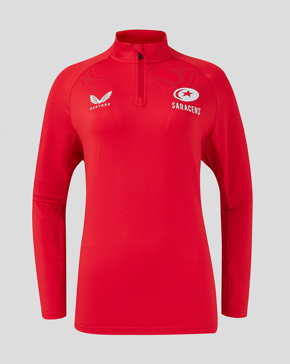 Saracens Damen 24/25 Trainings-1/4-Zip – Rot - Rot