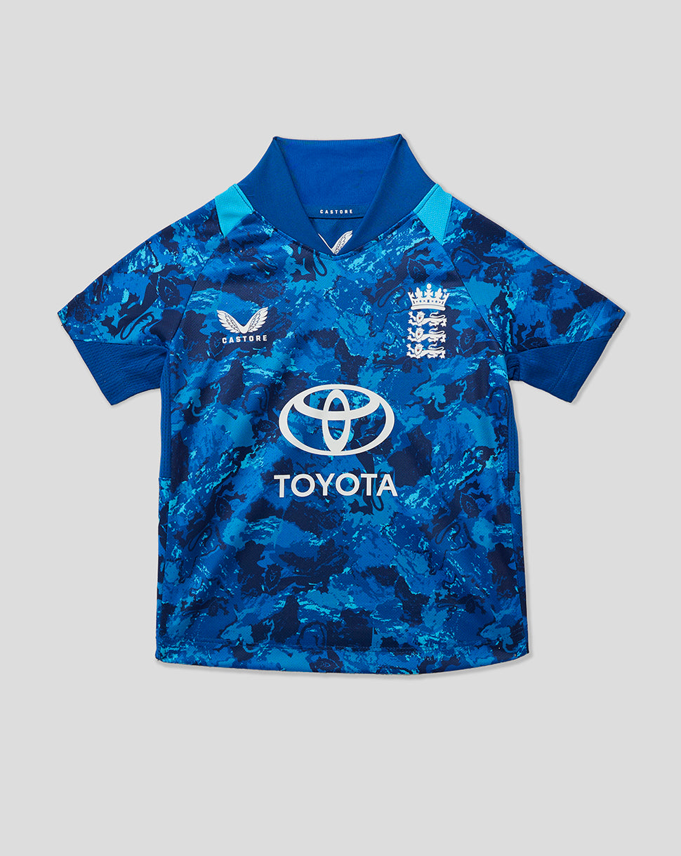 England Cricket ODI Baby Kurzarm-Trikot 25/26 - Blau/Swim Cap