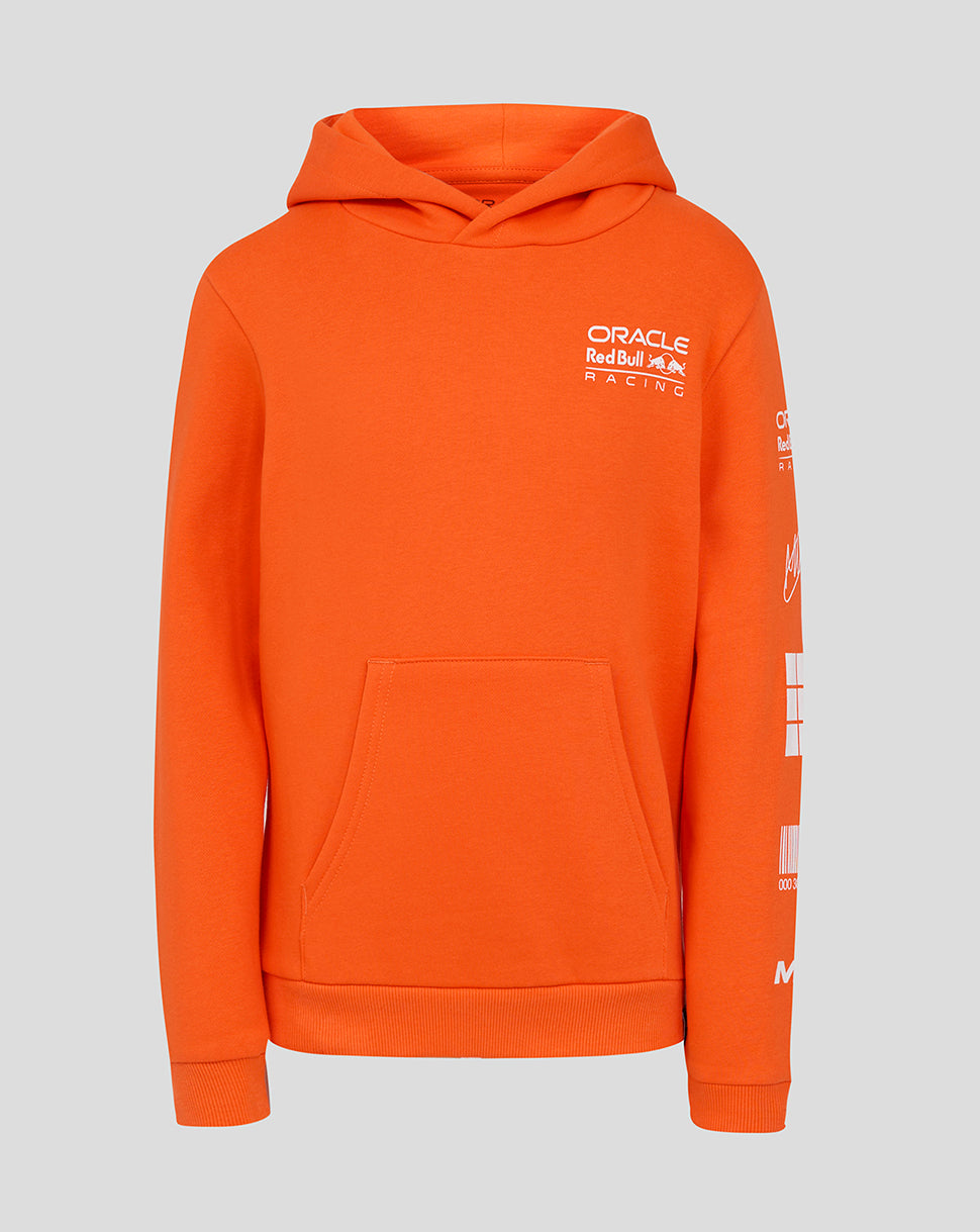 Oracle Red Bull Racing Junior Max Verstappen Puzzle Pullover Hoodie - Exotic Orange - Exotic Orange