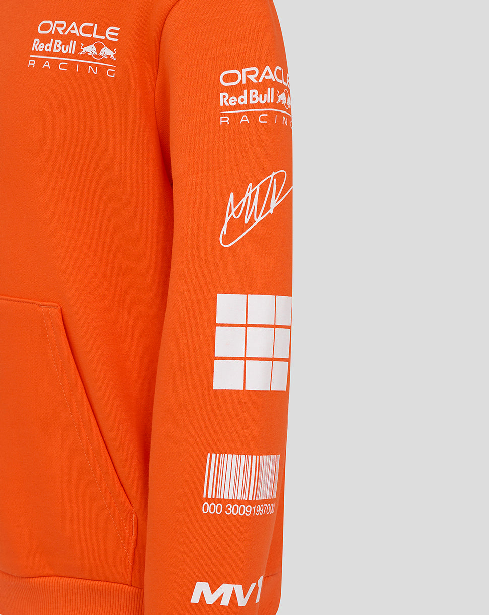 Oracle Red Bull Racing Junior Max Verstappen Puzzle Pullover Hoodie - Exotic Orange - Exotic Orange