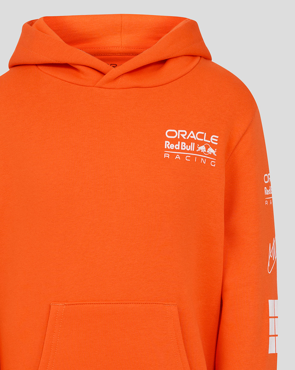 Oracle Red Bull Racing Junior Max Verstappen Puzzle Pullover Hoodie - Exotic Orange - Exotic Orange