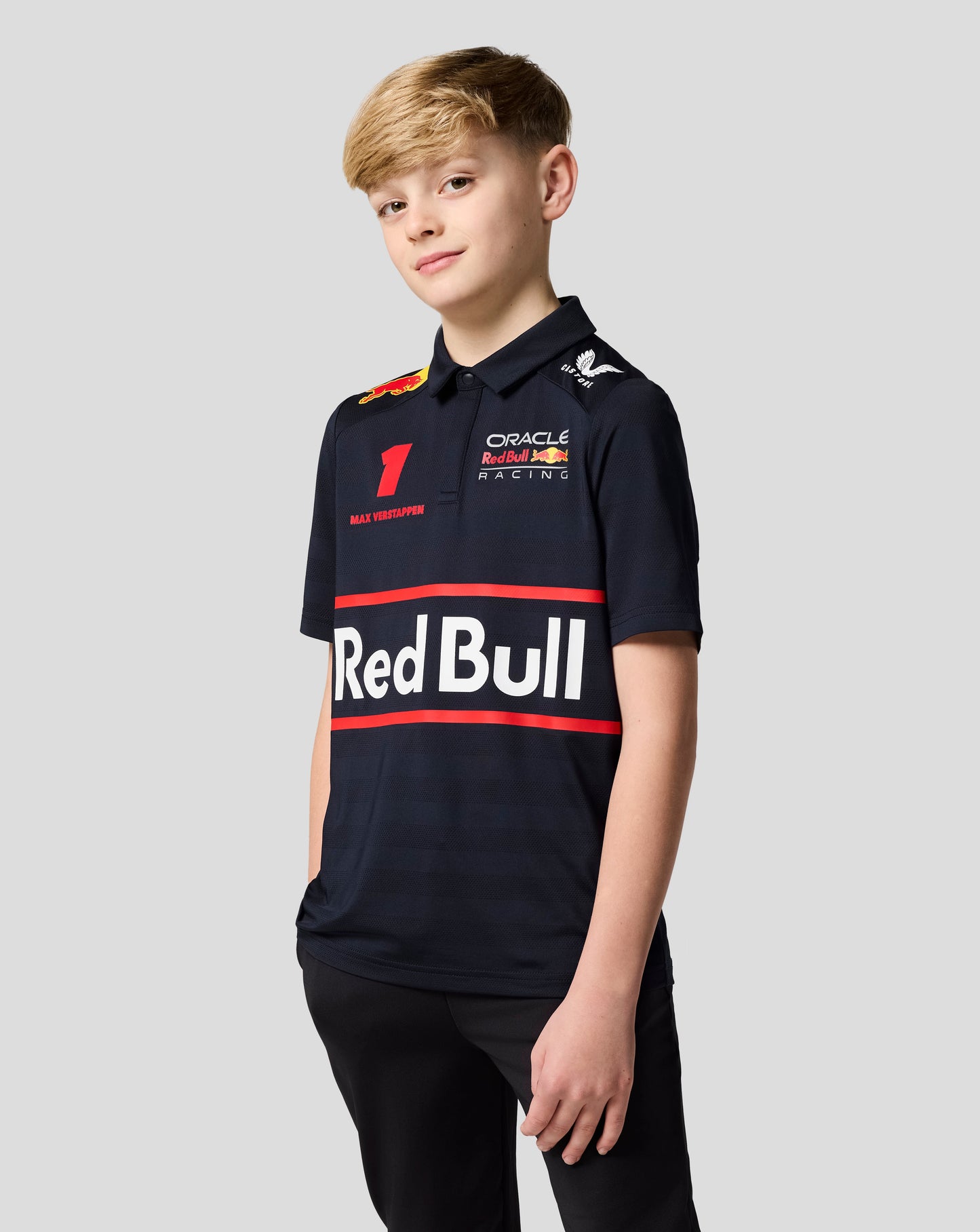 Oracle Red Bull Racing Junior Teamline Max Verstappen Short Sleeve Polo Shirt - Night Sky