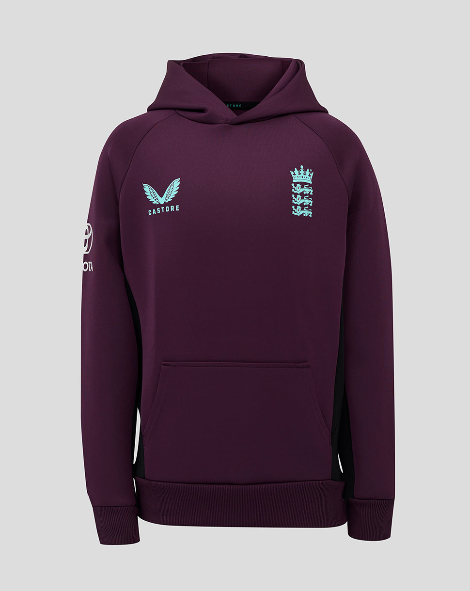 Sudadera con capucha England Cricket Training Junior 25/26 - Blackberry Wine/Caviar