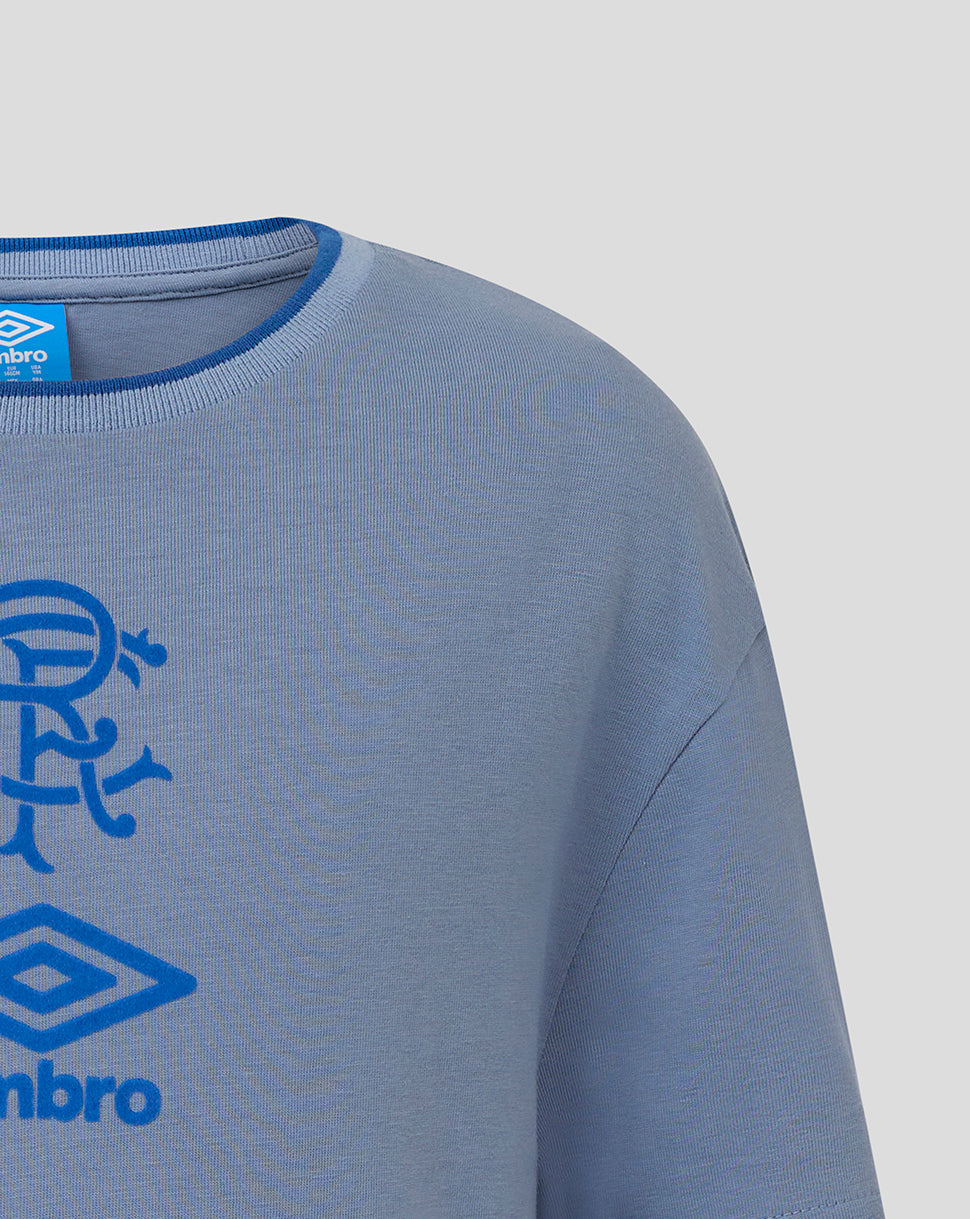 Rangers Junior 25/26 Travel Short Sleeve Tee - Grey - Troposphere