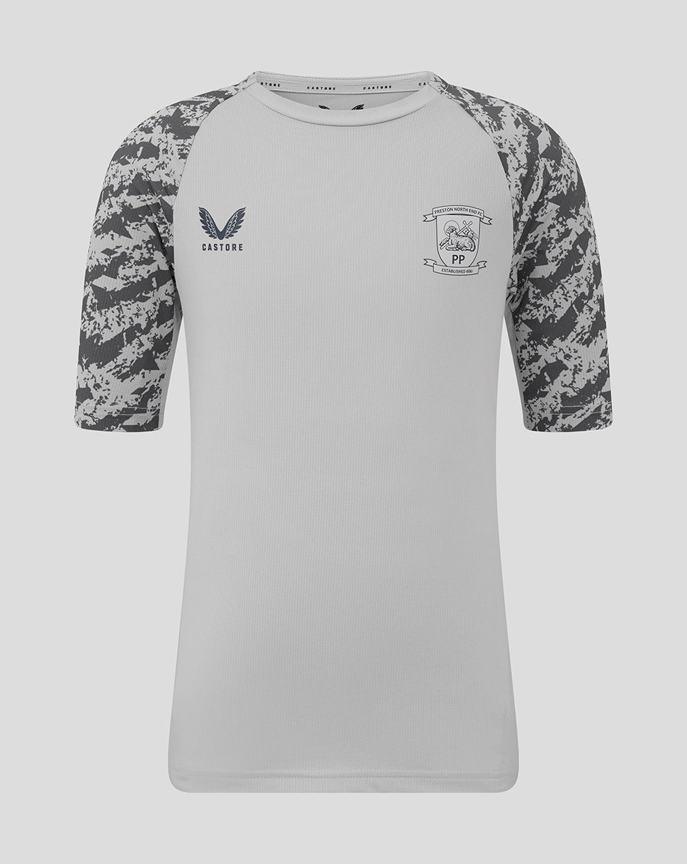 Camiseta Preston Junior 25/26 Training – Gris - Micro Chip/Thunderstorm