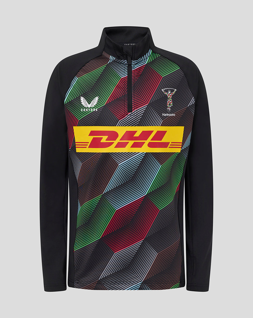 Prenda Matchday con media cremallera Harlequins Junior 25/26 - Caviar
