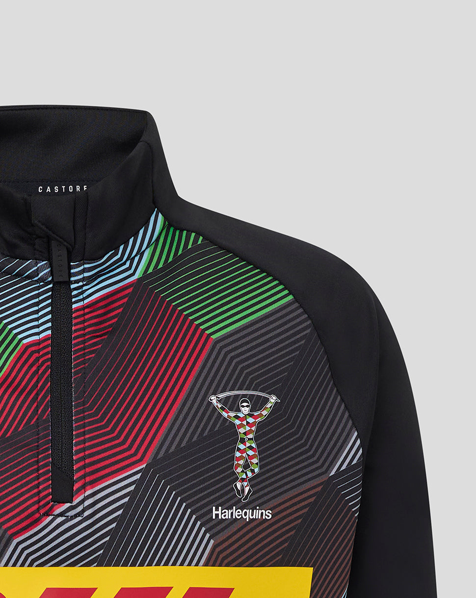 Prenda Matchday con media cremallera Harlequins Junior 25/26 - Caviar