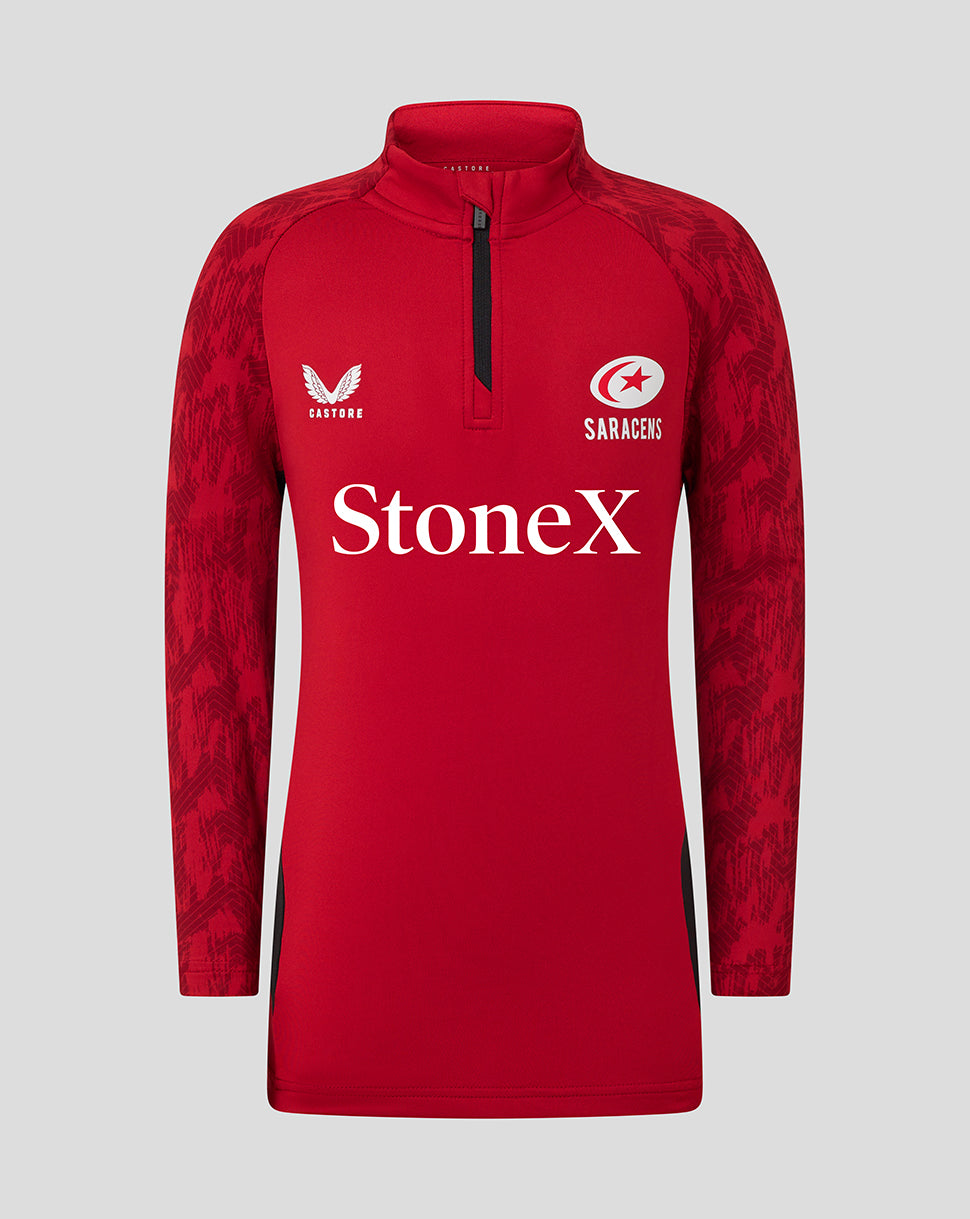 Saracens Junior 25/26 Training 1/4 Zip Top - Rhythmic Red