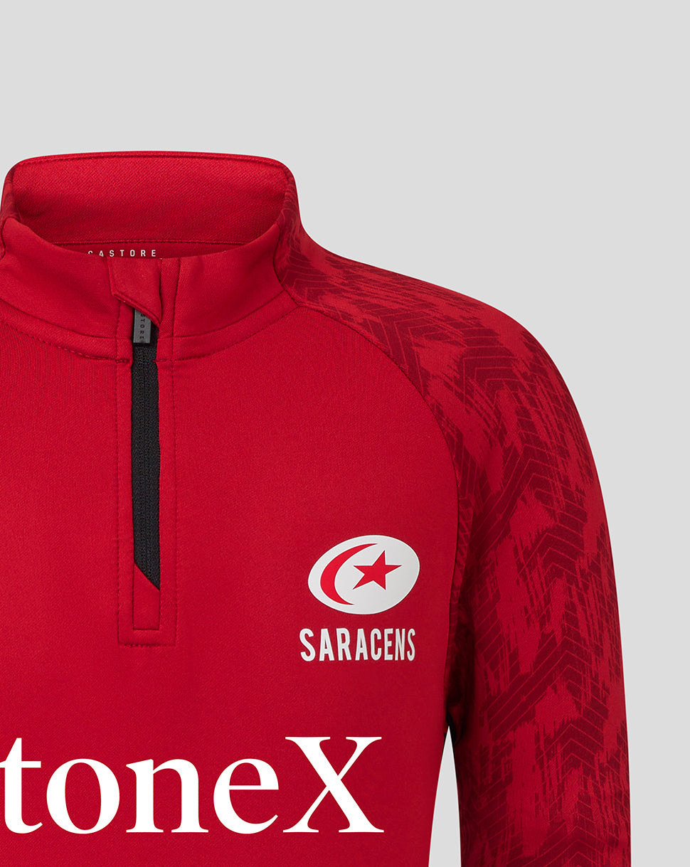 Saracens Junior 25/26 Training 1/4 Zip Top - Rhythmic Red