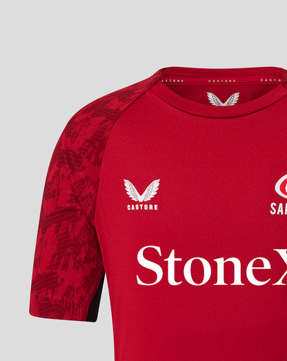 Saracens Junior 25/26 Training Short Sleeve Tee - Rhythmic Red