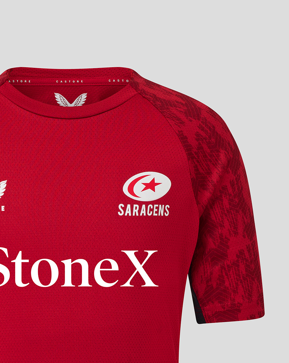 Saracens Junior 25/26 Training Short Sleeve Tee - Rhythmic Red