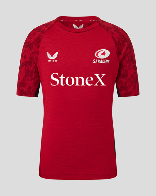 Saracens Junior 25/26 Training Short Sleeve Tee - Rhythmic Red